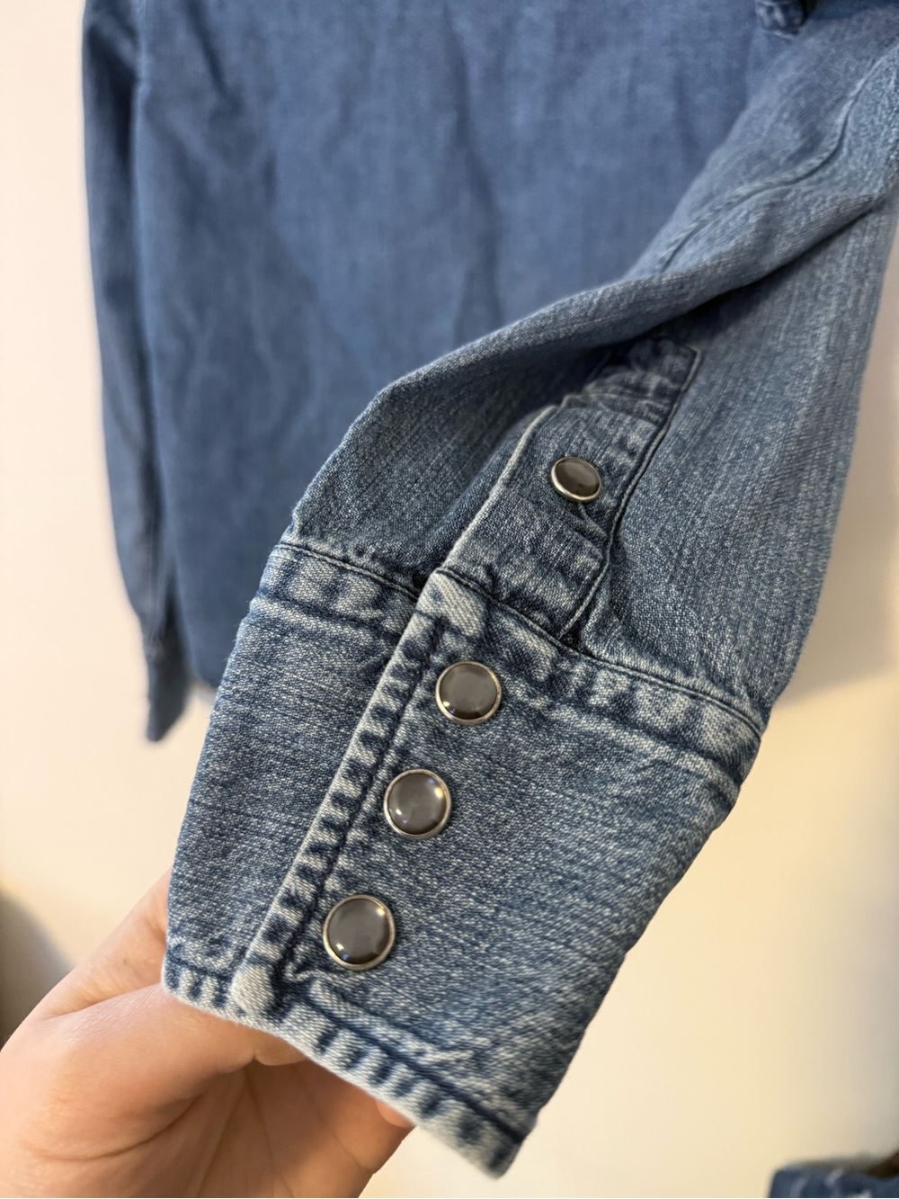 Vintage Ralph Lauren Sport Denim Western Buttondown Jean Shirt - Womens Sm (4) - Picture 5 of 8